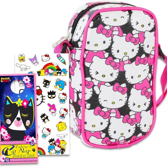 Charming Hello Kitty Crossbody Purse Bundle with Stickers & Hanger - For Girls - Picture 1 of 4